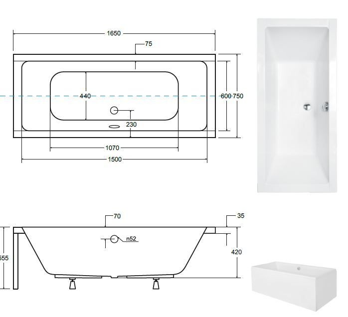 CADA RECTANGULARA QUADRO 165X75, ACRYL